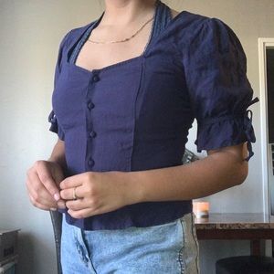Navy blue blouse🫐